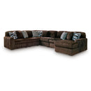  Manufacturer Color_Chocolate -- Signature Design by Ashley Midnight-Madness 98104S24 6 pc Sectional with Chaise IMAGE 1