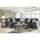  Manufacturer Color_Gunmetal -- Signature Design by Ashley Midnight-Madness 98105S22 5 pc Sectional with Chaise IMAGE 3