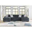  Manufacturer Color_Gunmetal -- Signature Design by Ashley Midnight-Madness 98105S7 3 pc Double Chaise Sectional IMAGE 1