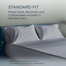  Tempur-Pedic TEMPUR Luxe Egyptian Cotton Sheet Set Silver Mist (California King ) IMAGE 11
