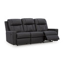  Manufacturer Color_Carbon  -- Benchcraft Mackmenville Reclining Leather Look Sofa IMAGE 2