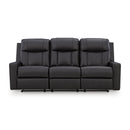  Manufacturer Color_Carbon  -- Benchcraft Mackmenville Reclining Leather Look Sofa IMAGE 3