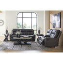  Manufacturer Color_Carbon  -- Benchcraft Mackmenville Reclining Leather Look Loveseat with Console IMAGE 9