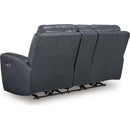  Manufacturer Color_Admiral  -- Signature Design by Ashley Next Move Power Reclining Leather Match Loveseat with Console IMAGE 3