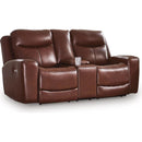  Manufacturer Color_Mahogany  -- Next Move PCU1210218 Power Reclining Loveseat with Console and Adjustable Headrest IMAGE 1