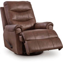  Manufacturer Color_Espresso  -- Signature Design by Ashley Flynwood Swivel Glider Leather Match Recliner IMAGE 2