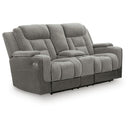 Manufacturer Color_Shadow -- Mixed Motion PC8350518 Power Reclining Loveseat with Console  & Adjutasble Headrest IMAGE 1