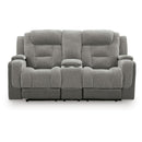  Manufacturer Color_Shadow -- Mixed Motion PC8350518 Power Reclining Loveseat with Console  & Adjutasble Headrest IMAGE 2