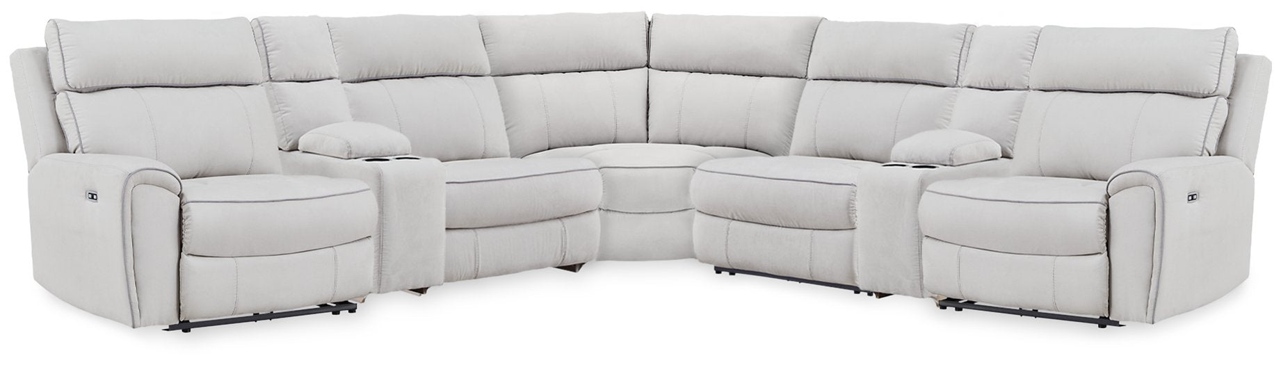 Social Pointe Reclining Sectional with Storage Consoles - Atchison Furniture Company (Atchison, KS)