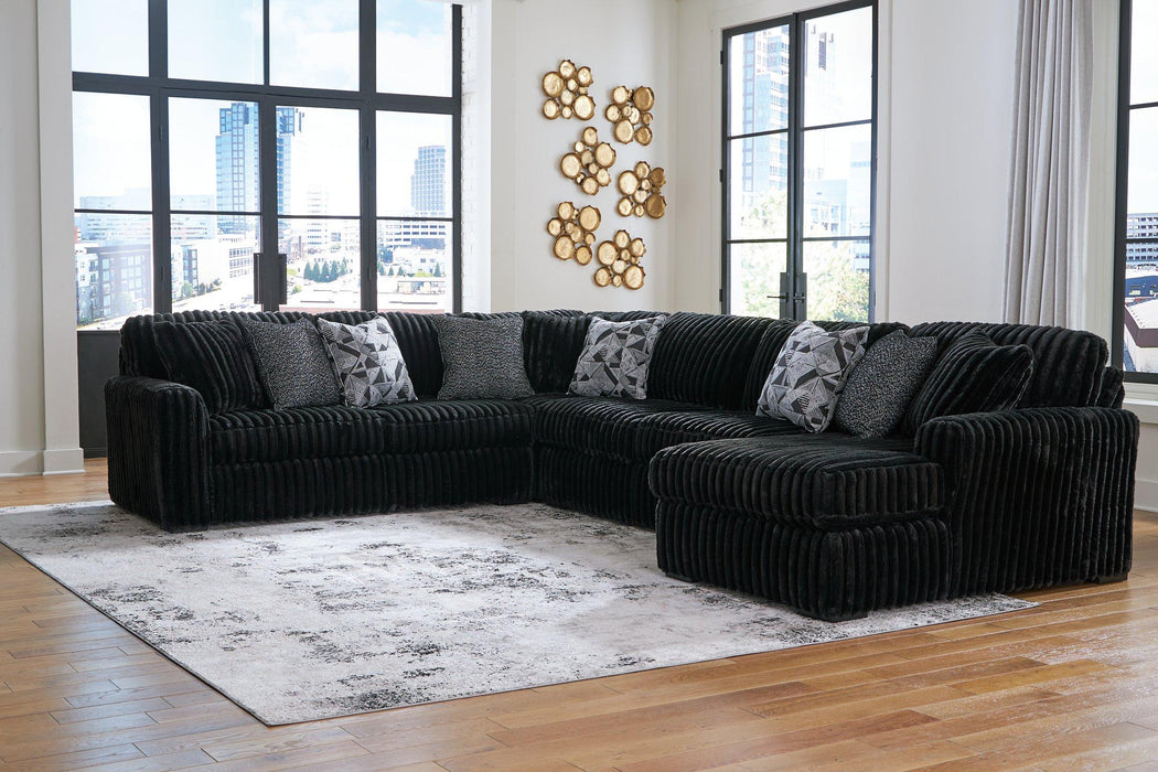 Midnight-Madness Sectional with Chaise - Atchison Furniture Company (Atchison, KS)
