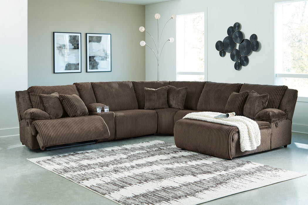 Top Tier Reclining Sectional with Chaise - Atchison Furniture Company (Atchison, KS)