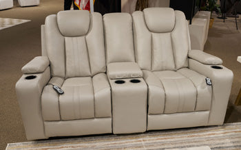 Elevate Edges Glider Reclining Loveseat with Console - Atchison Furniture Company (Atchison, KS)