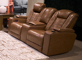 Gruaro Power Reclining Loveseat with Console - Atchison Furniture Company (Atchison, KS)