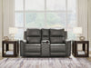 Bleckley Power Reclining Loveseat with Console - Atchison Furniture Company (Atchison, KS)