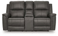 Bleckley Power Reclining Loveseat with Console - Atchison Furniture Company (Atchison, KS)