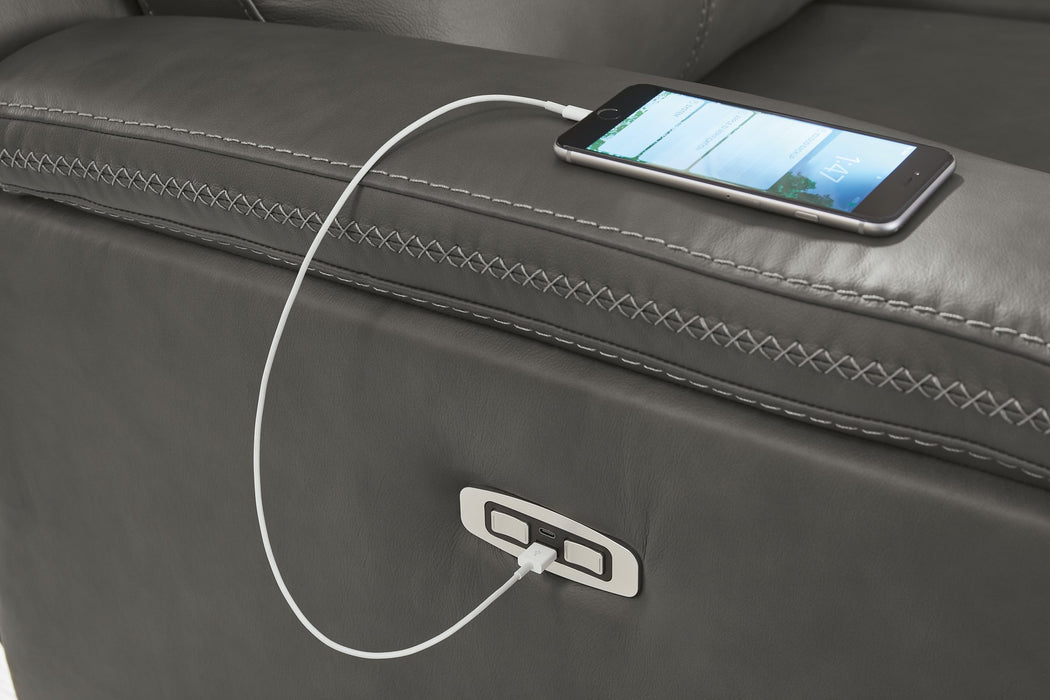 Bleckley Power Reclining Loveseat with Console - Atchison Furniture Company (Atchison, KS)