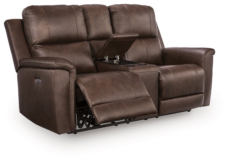 Bleckley Power Reclining Loveseat with Console - Atchison Furniture Company (Atchison, KS)