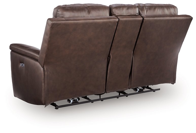 Bleckley Power Reclining Loveseat with Console - Atchison Furniture Company (Atchison, KS)