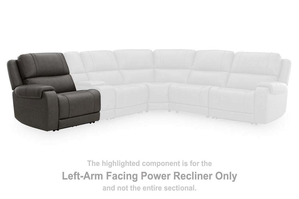 5Z - Pittson Power Reclining Sectional Loveseat with Console - Atchison Furniture Company (Atchison, KS)