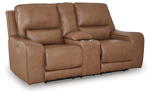 DeepWakes Power Reclining Loveseat with Console - Atchison Furniture Company (Atchison, KS)