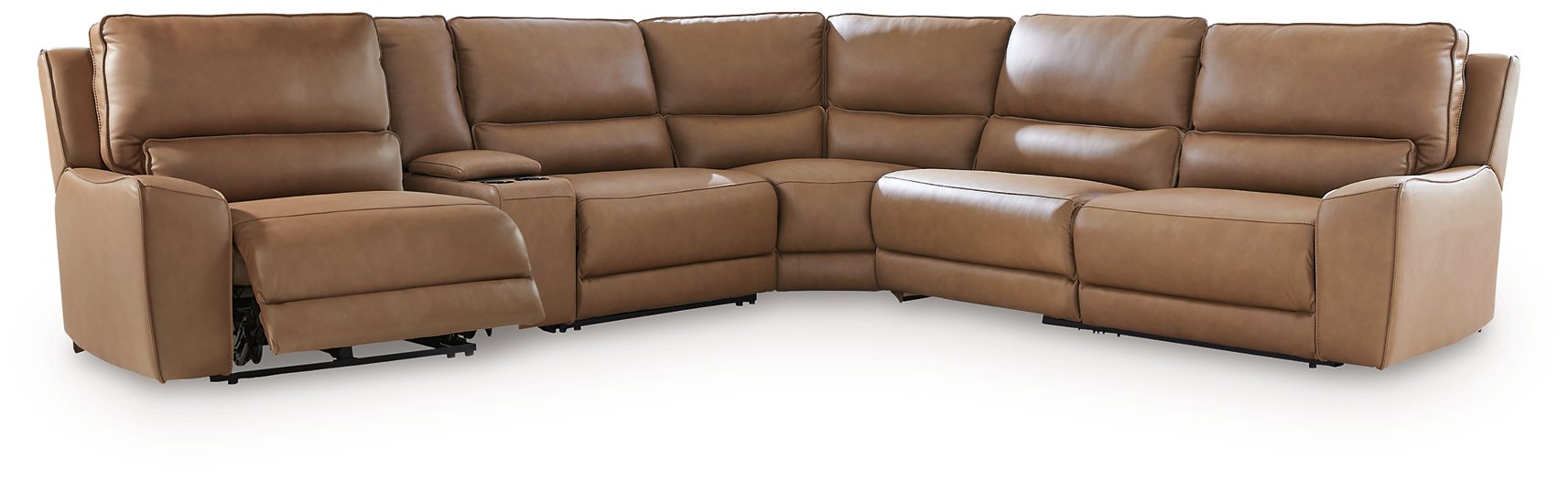 DeepWakes Reclining Sectional with Storage Console - Atchison Furniture Company (Atchison, KS)