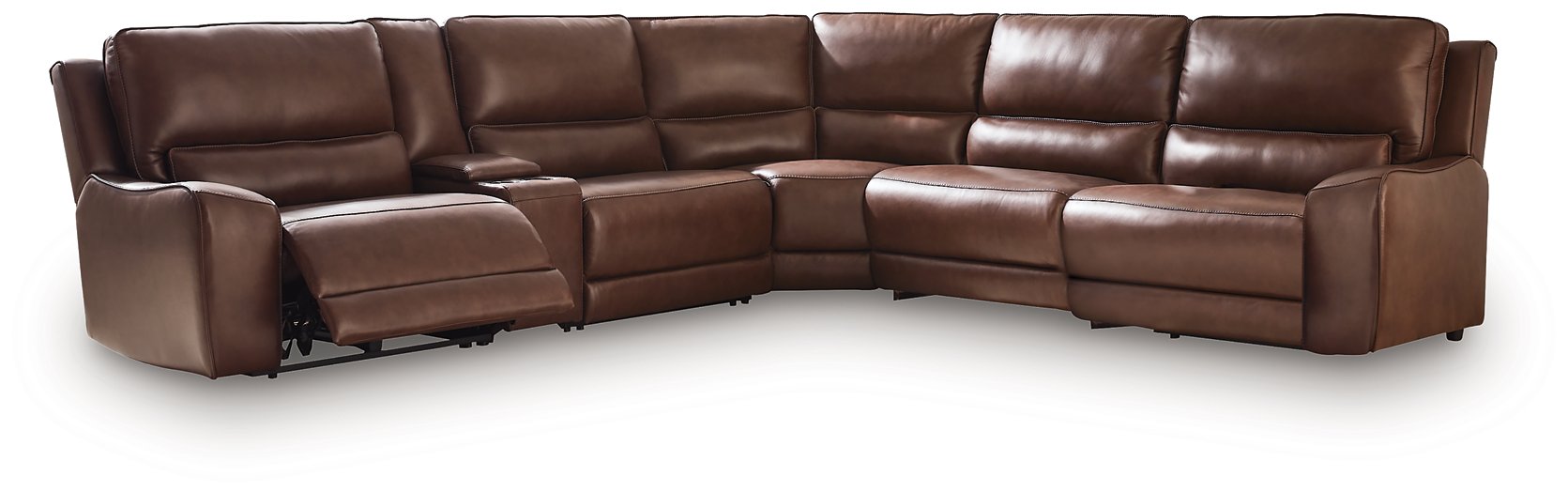 DeepWakes Reclining Sectional with Storage Console - Atchison Furniture Company (Atchison, KS)